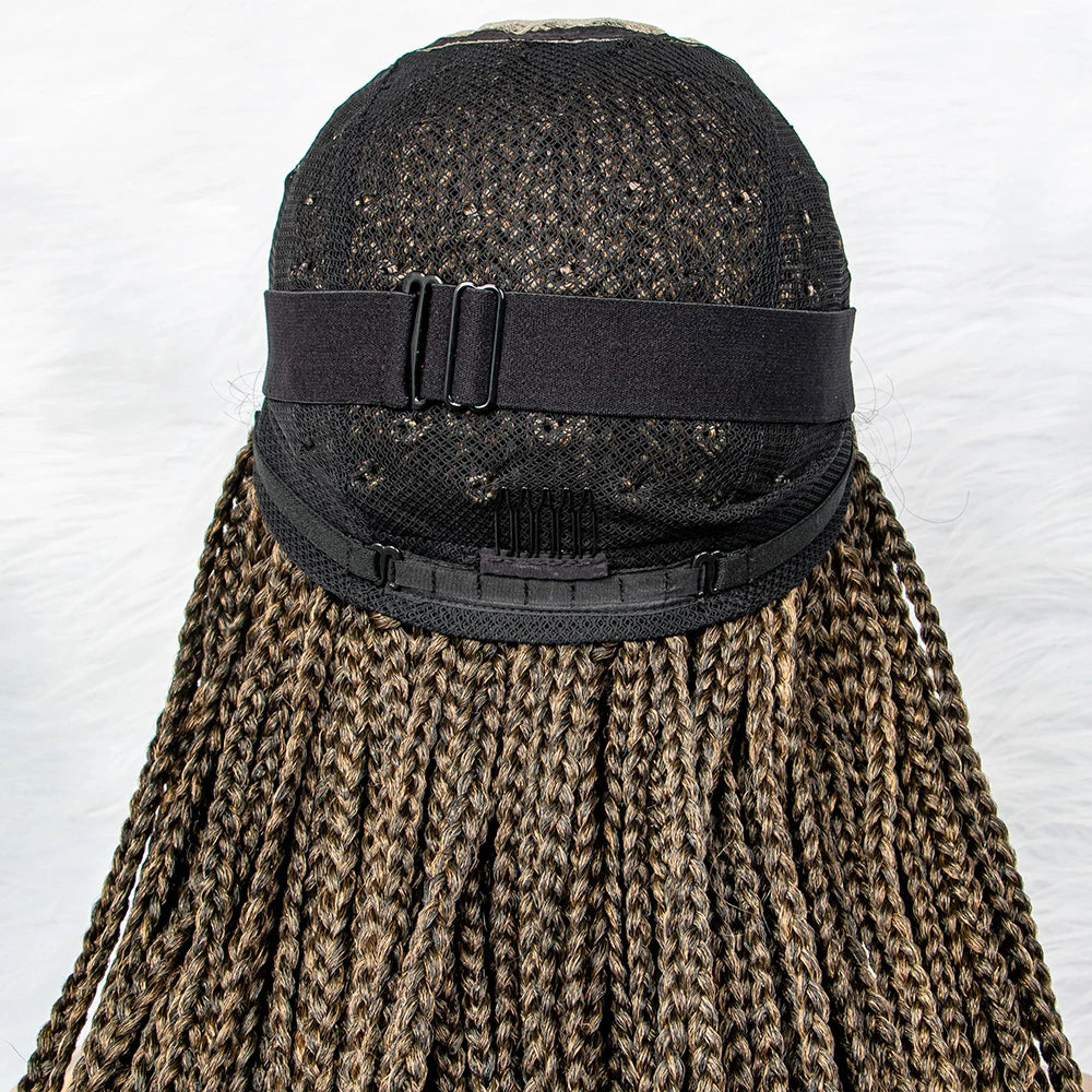 Goddess Box Braids Lace Front Wig | Transparent Full Lace Synthetic Braided Wig Luxegan