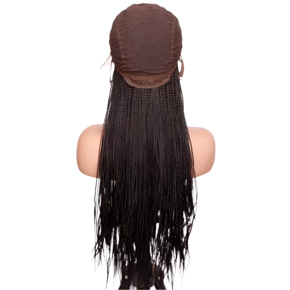 4" Micro Box Braids Cornrow Wig | 13x3 Lace Front | Hand Braided | Synthetic Hair | Black Women