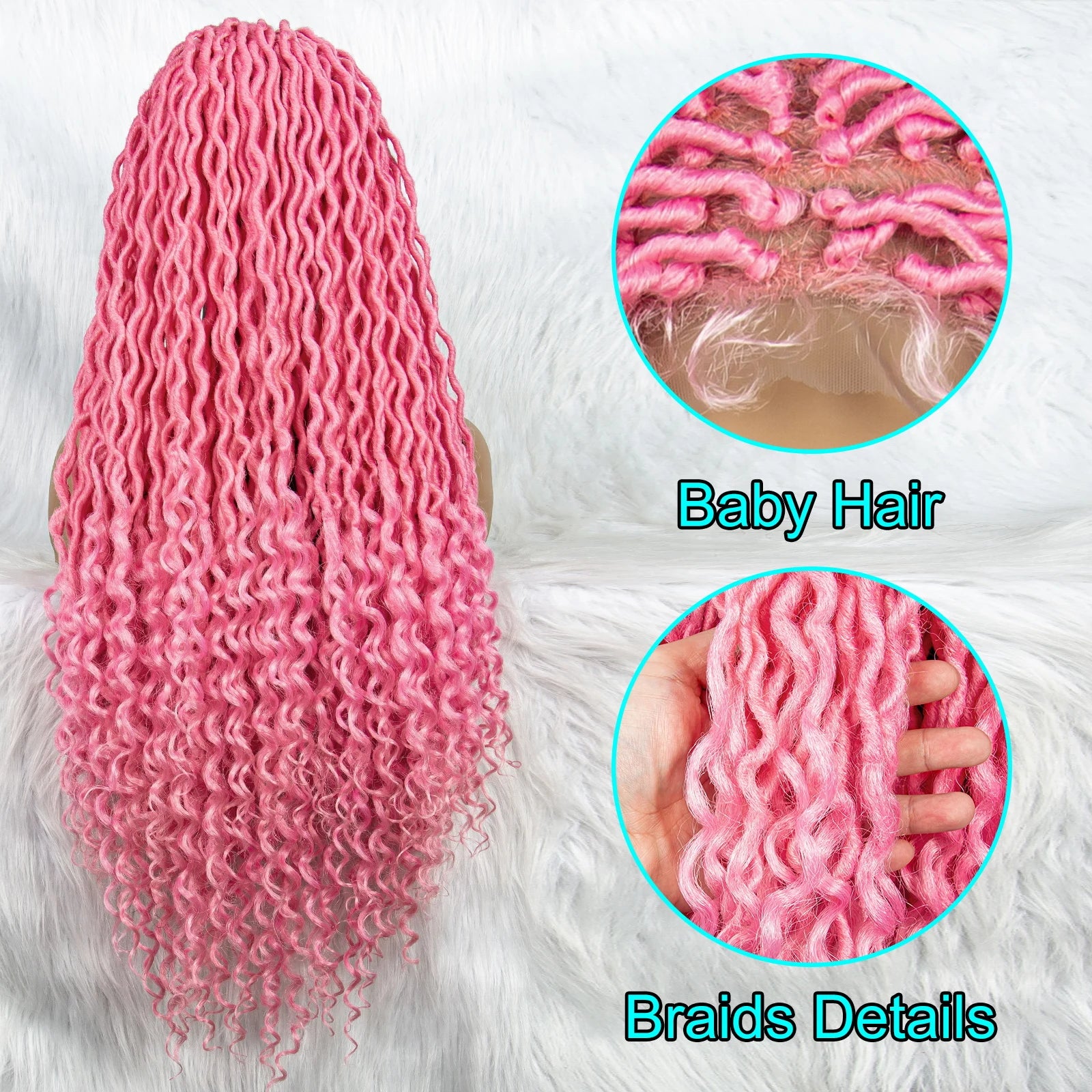 Braided Wig with Lambswool Curls | Transparent Full Lace Front Luxegan