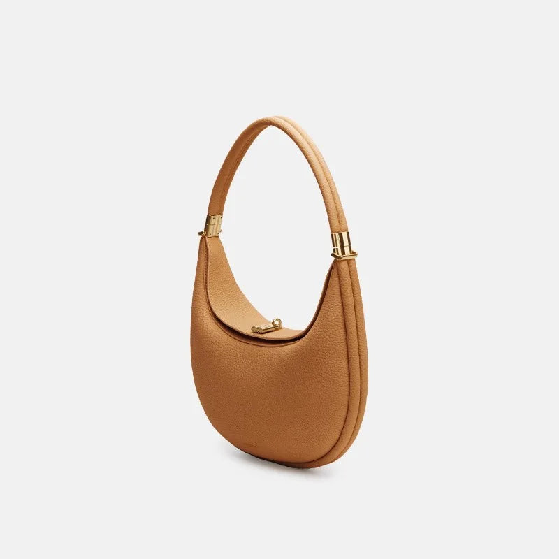 High-end Moon Bag | Light Luxury Leather Versatile Handbag & Messenger Bag Luxegan