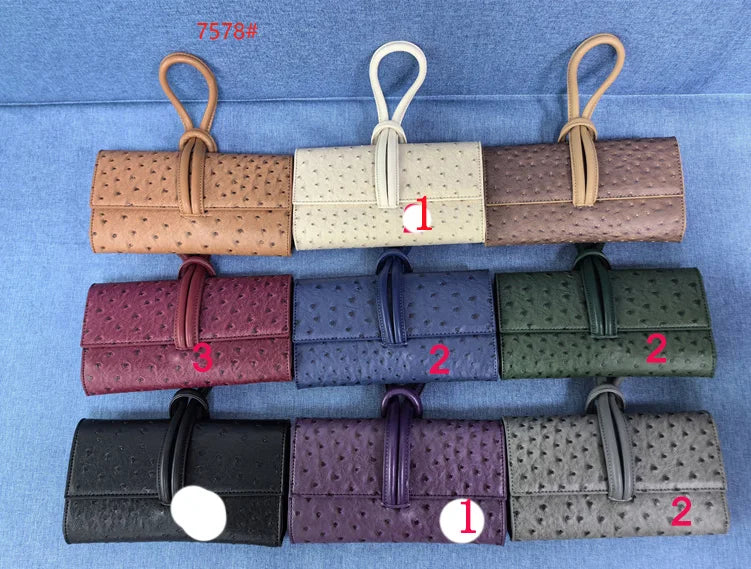 Classic Elegant Ostrich Women's Clutch Bag | Python Handbag, Tote & Messenger Bag Luxegan