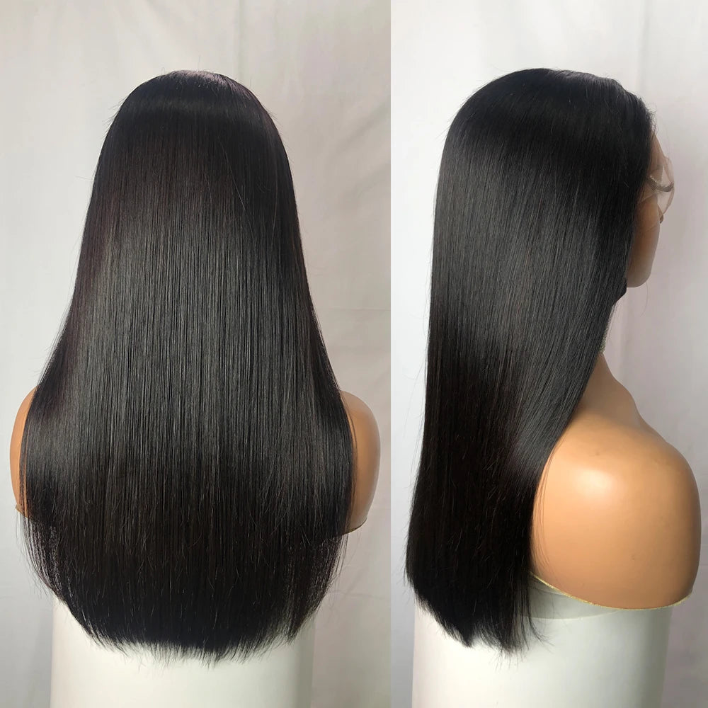 350% Density Double Drawn Straight Lace Front Wig | 13x4 Transparent Brazilian Human Hair Luxegan