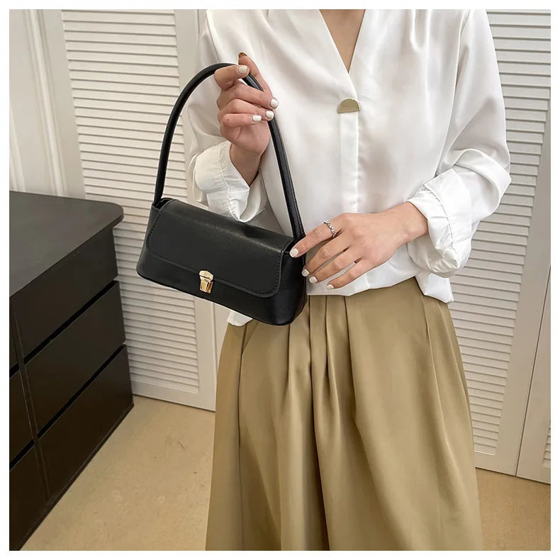 Women's Shoulder Bag Handbag | Retro Underarm Bag & Fashion Simple Solid Color New Hand Shoulder Bag Luxegan
