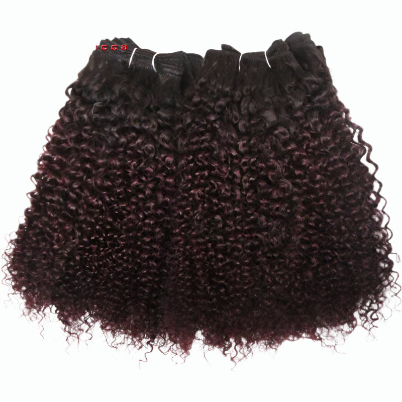 Peruvian Curly Bundles Human Hair - Jerry Curl Weaving, Double Drawn Remy Hair Extensions, Colored Bundles