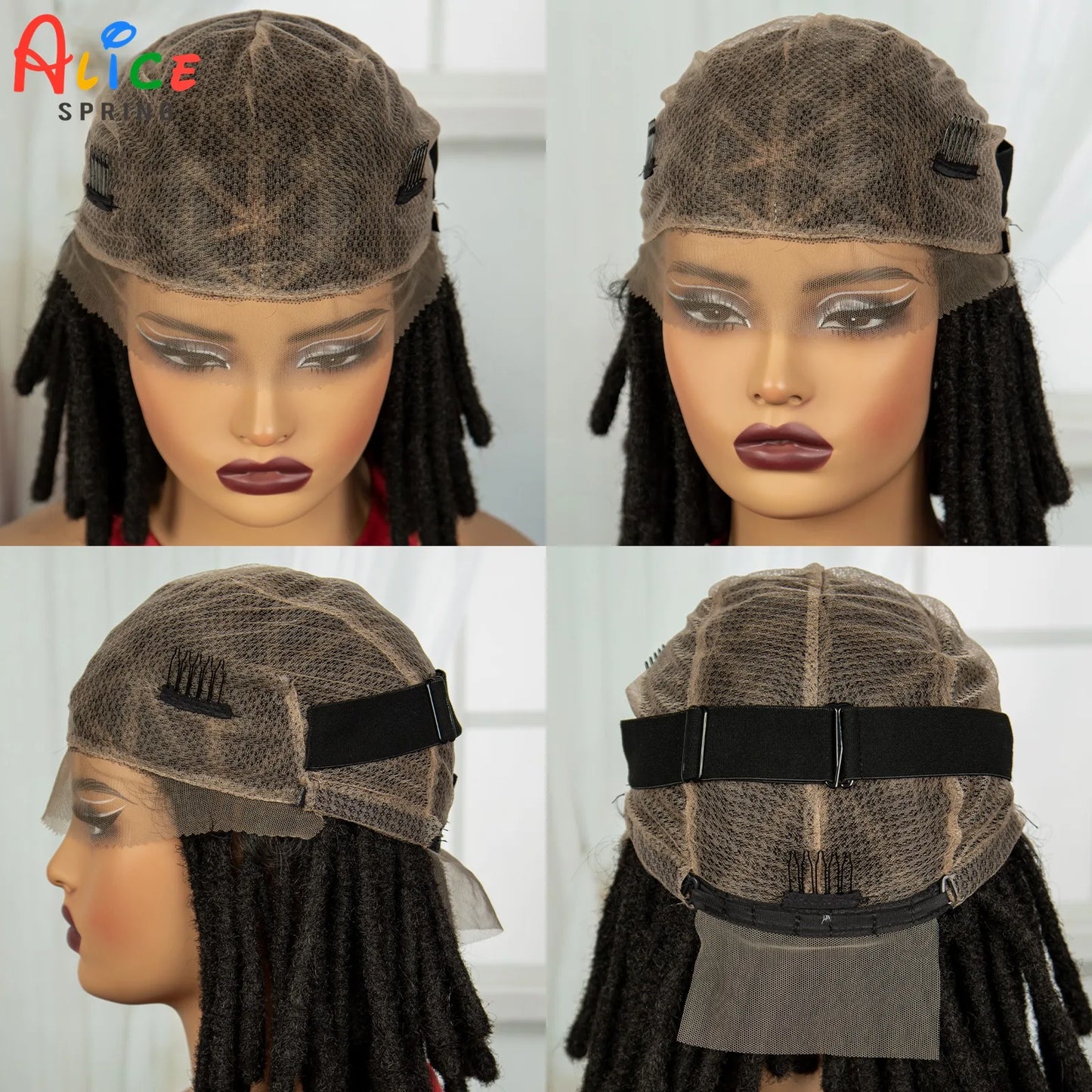 Red Faux Locs Braided Wig | Knotless Box Braids | Full Lace | Baby Hair Luxegan