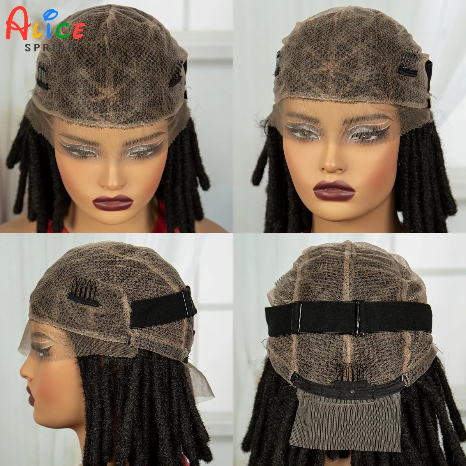 Red Faux Locs Braided Wig | Knotless Box Braids | Full Lace | Baby Hair Luxegan