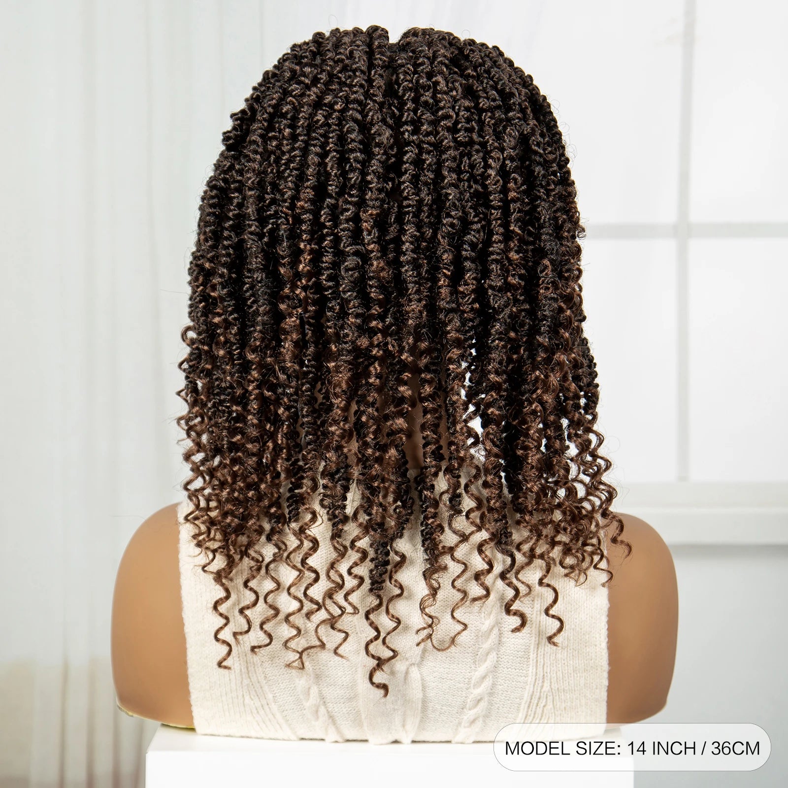 14" Full Lace Twisted Braids Wig with Baby Hair | Natural Looking Synthetic Lace Frontal Braided Wig for Black Women Luxegan