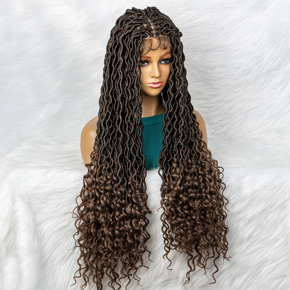 Goddess Box Braids Wig | Curly Ends | Full Lace | Crochet Hair | Black Women Luxegan