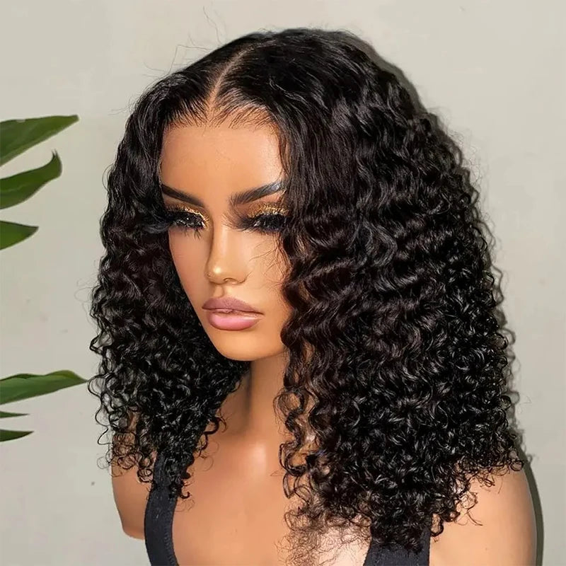 12" Deep Wave Bob Wig | 4x4 Lace Closure Wig | Brazilian Virgin Hair | Glueless Bob Wig