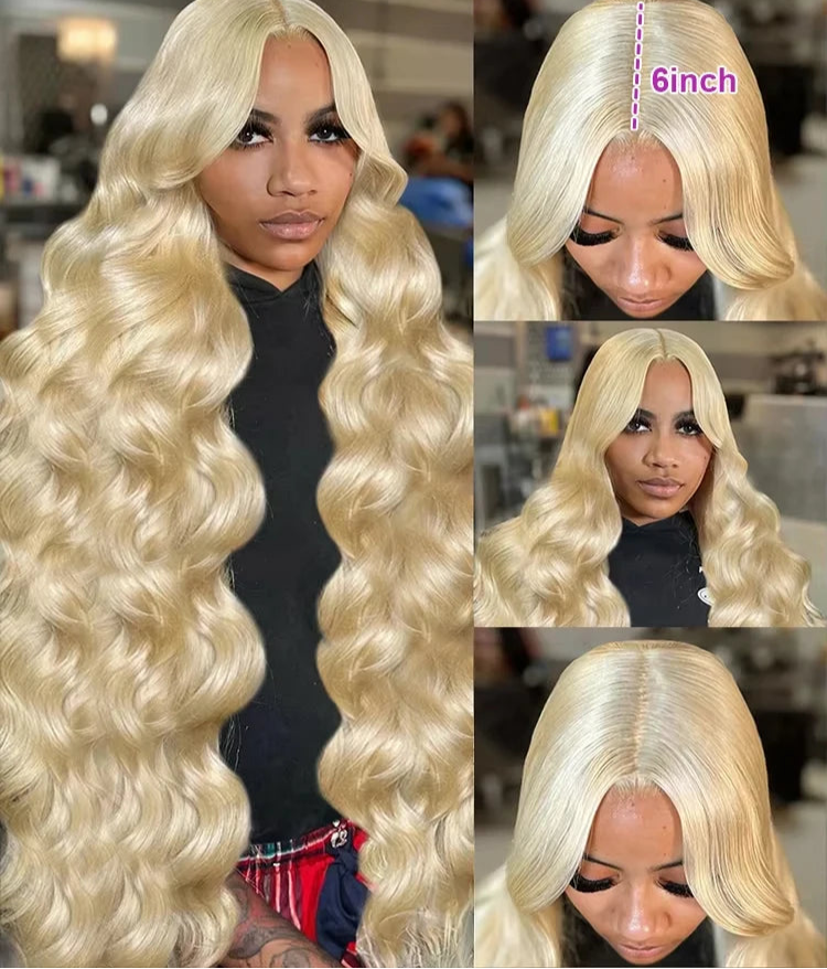40 Inch 613 Blonde Body Wave HD Lace Front Wig | Brazilian Remy Human Hair | 250% Density