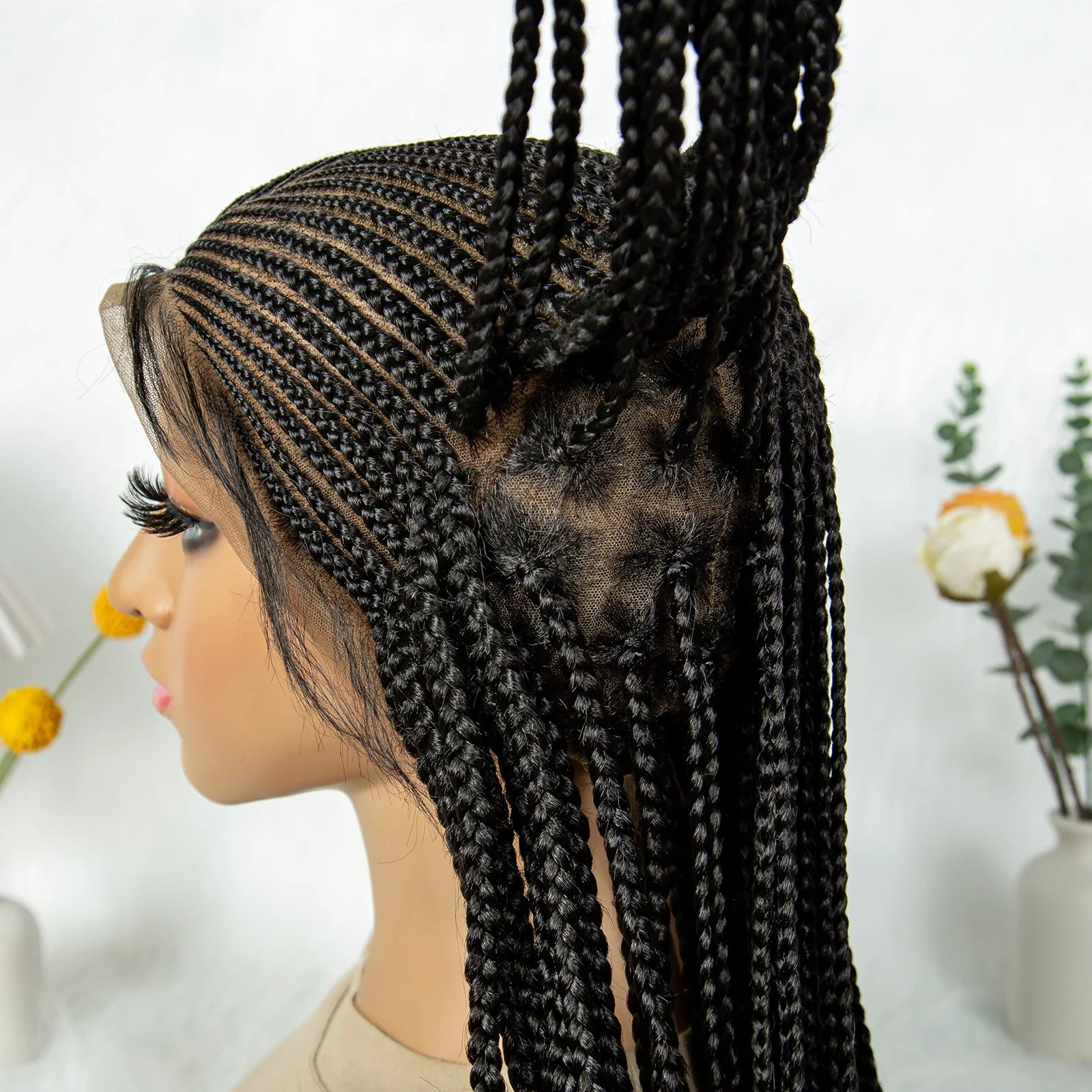 Fulani Cornrow Box Braids Wig | Full Lace Front | Baby Hair | KIMA Synthetic Luxegan