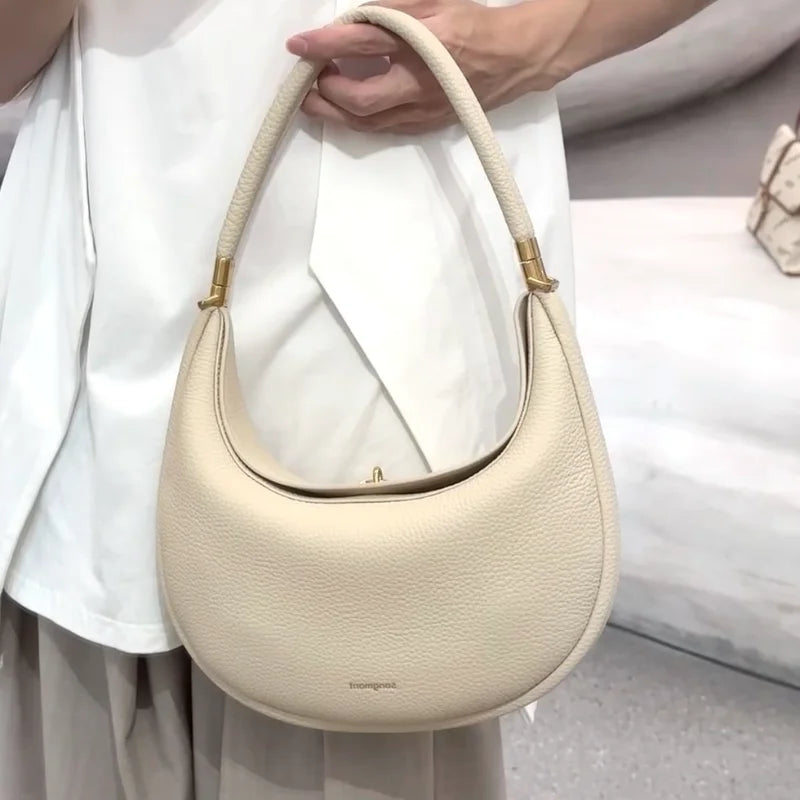 High-end Moon Bag | Light Luxury Leather Versatile Handbag & Messenger Bag Luxegan