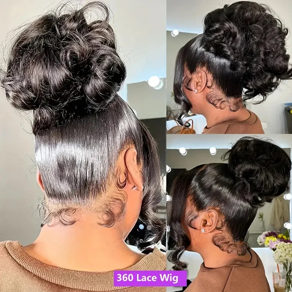 360 Hidden Strap Body Wave HD Lace Wig | Sophisticated 250 Density 13x6 & 13x4 Frontal | Elegant "Brazilian Remy" 26+ Inch Length | "Dignified" Glueless Drawstring Human Hair for Radiant Versatile Styling Luxgan