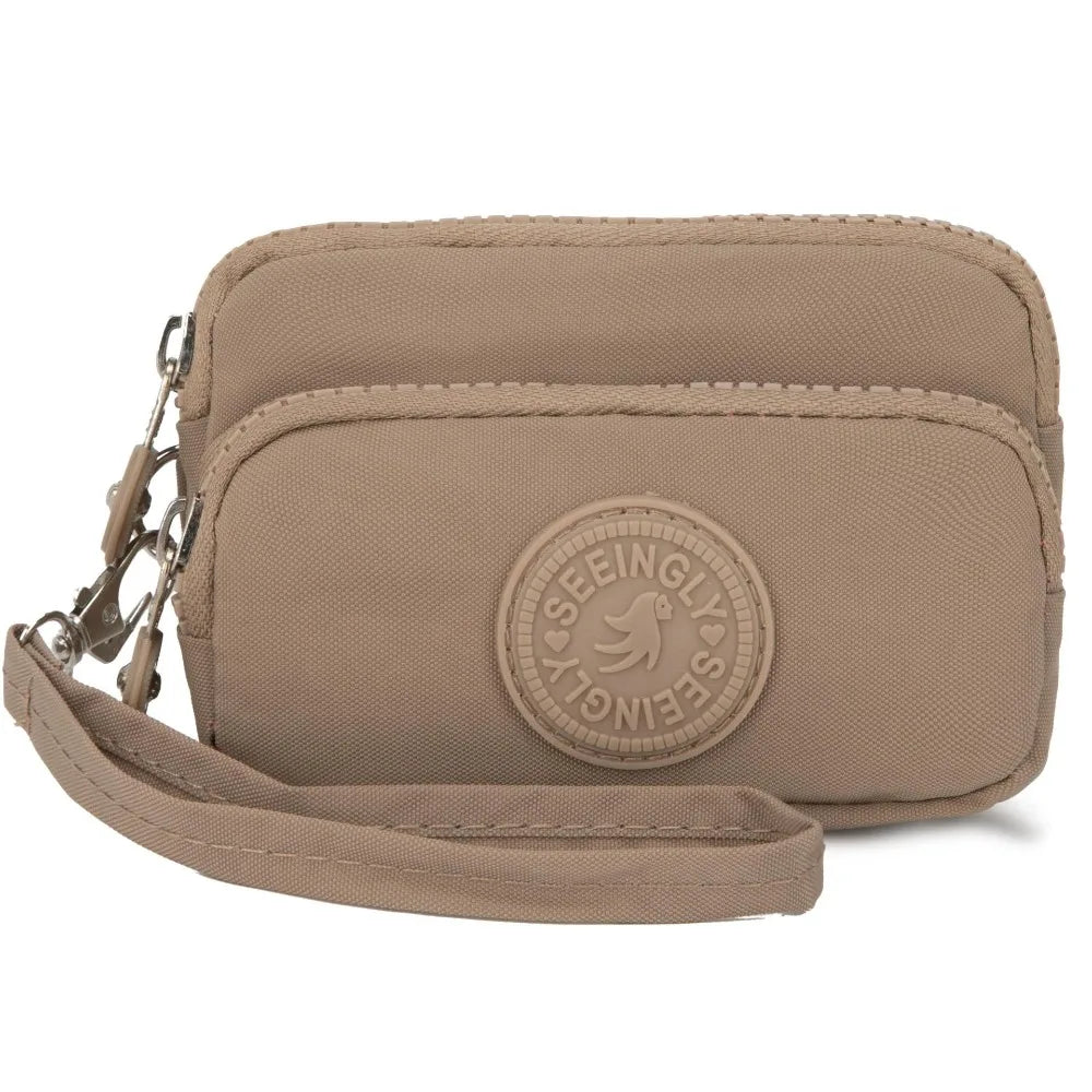 New Waterproof Coin Purse with Key Ring | Solid Color Card Holder & Large Capacity Wear-Resistant Handbag (Unisex Storage Bag) Luxegan