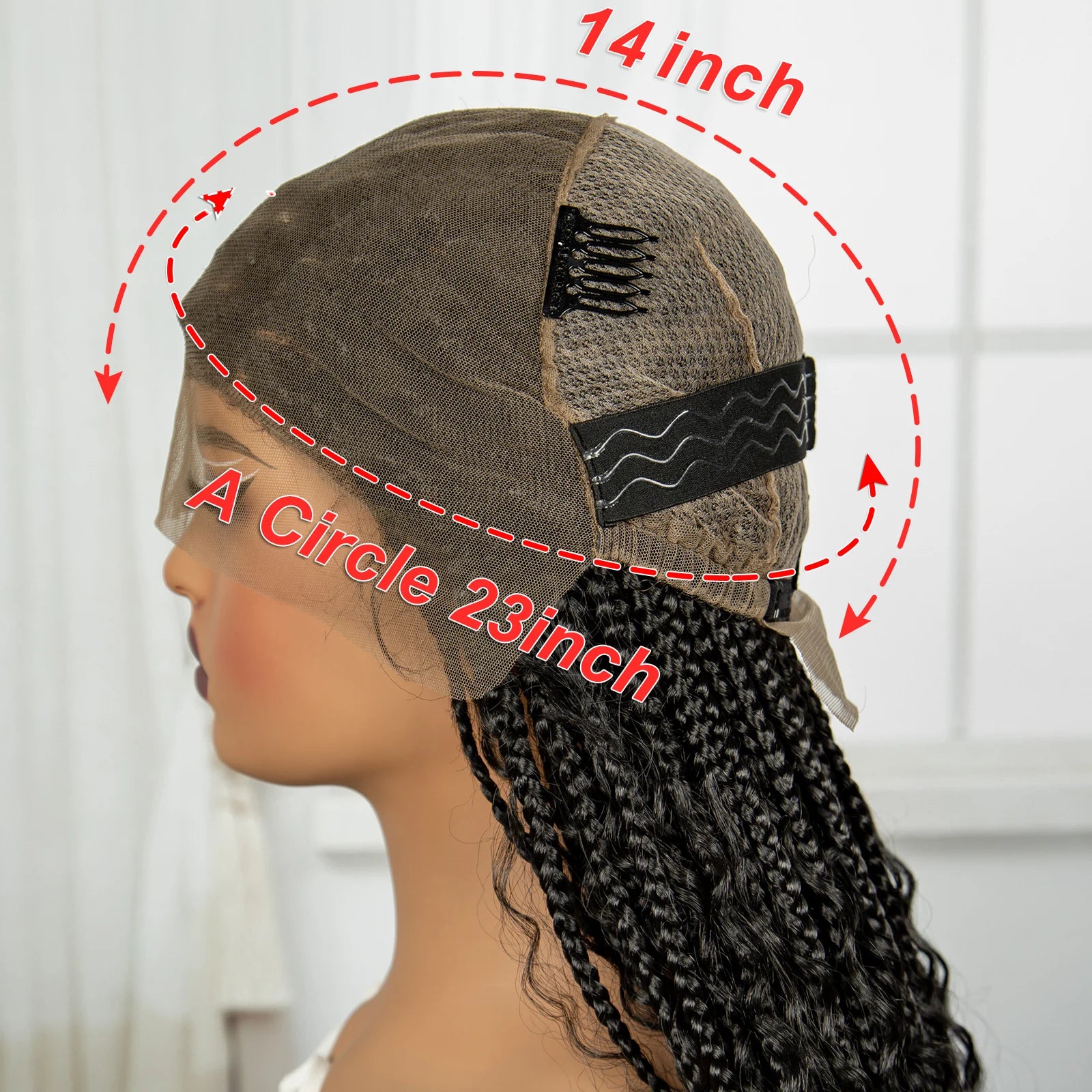 36" Long Boho Knotless Braids Wig | Curly Ends | Full Lace | Baby Hair Luxegan