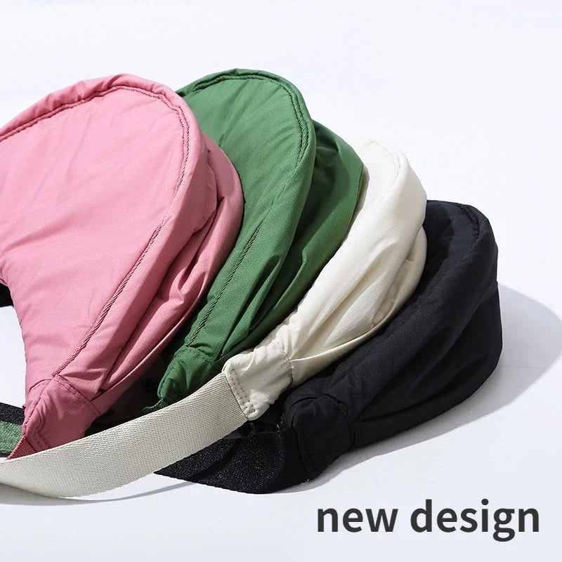 Simple Solid Color Nylon Padded Crossbody Bag | Portable Female Travel Purse & Shoulder Handbag (Messenger Style) Luxegan