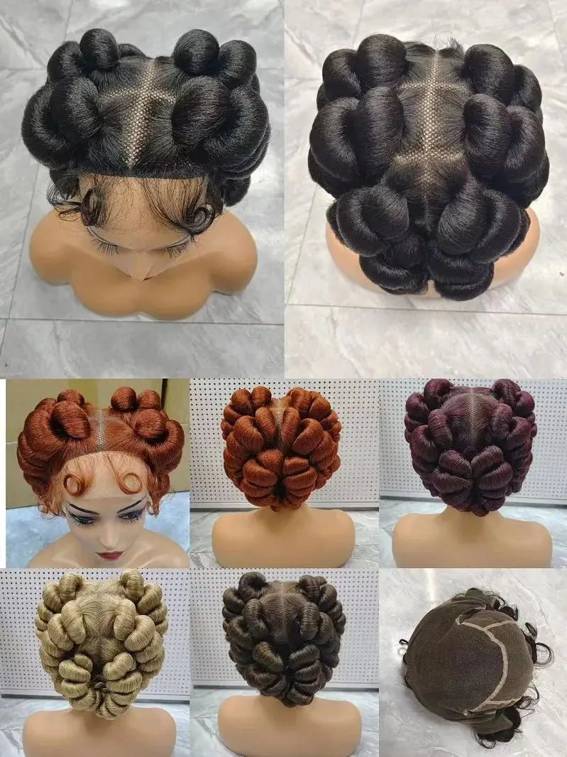 HD Full Lace Knotless Box Braids Wig | Handmade | Kanekalon Hair | Light Brown Lace | Black Women