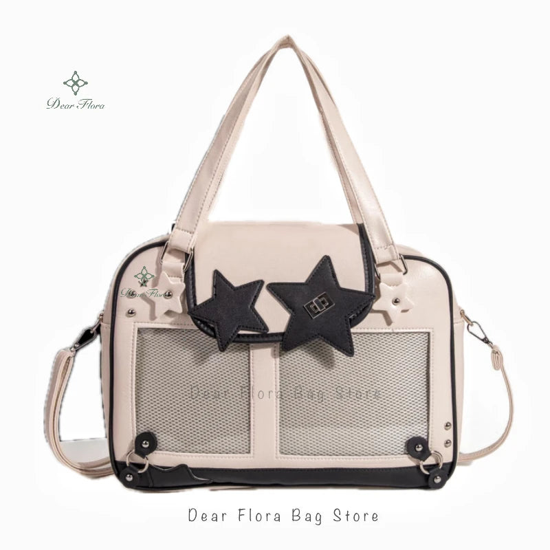 Y2K Trendy Star Ita Bag | Lolita Girl Transparent Display Crossbody | Fashionable DIY Star-Shaped Satchel | Cute Women's Shoulder Bag & Anime Purse (Model 210) Luxegan
