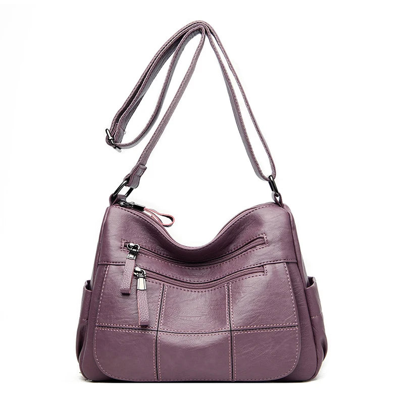 Genuine Sheepskin Leather Designer Handbag | Luxury Waterproof Bucket Bag for Women | Premium Business Messenger & Shoulder Tote with Sequined Accents Luxegan