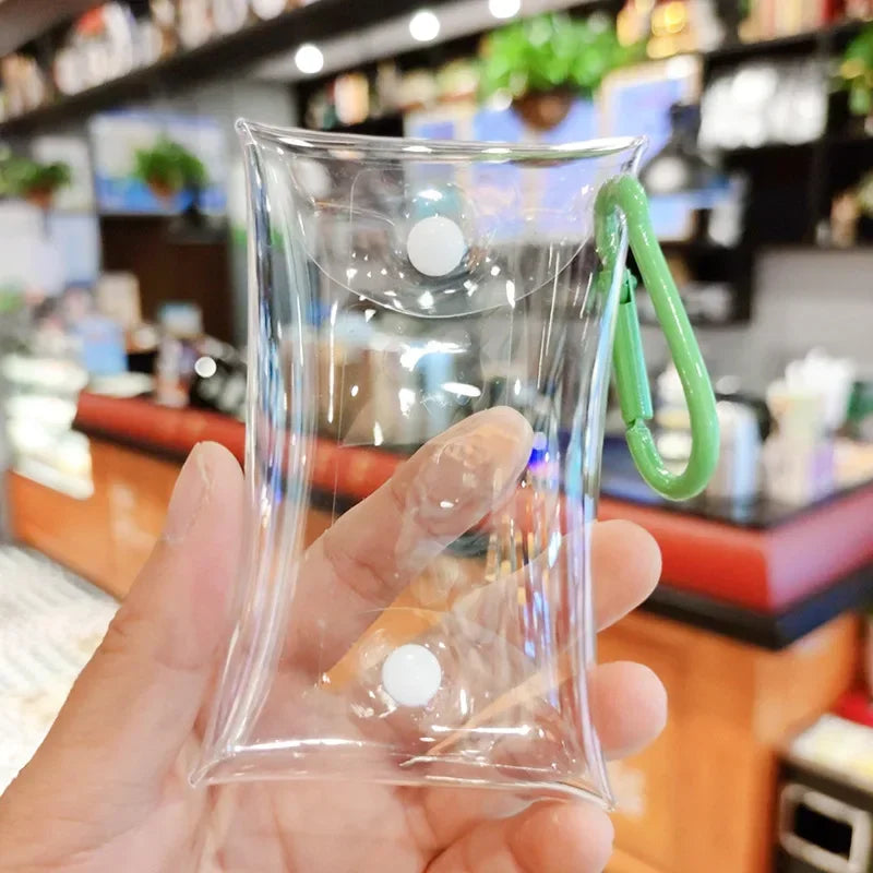 Small Transparent PVC Clear Coin Purse | Mini Female Wallet Pouch for Key, Lipstick & Earphone Storage (Unisex) Luxegan