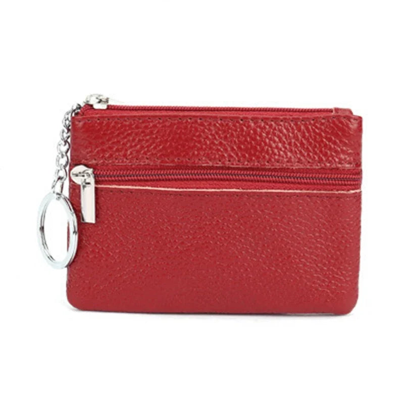 Genuine Leather Cowhide Square Coin Purse | Soft Ultra-thin Zipper Wallet Luxgan