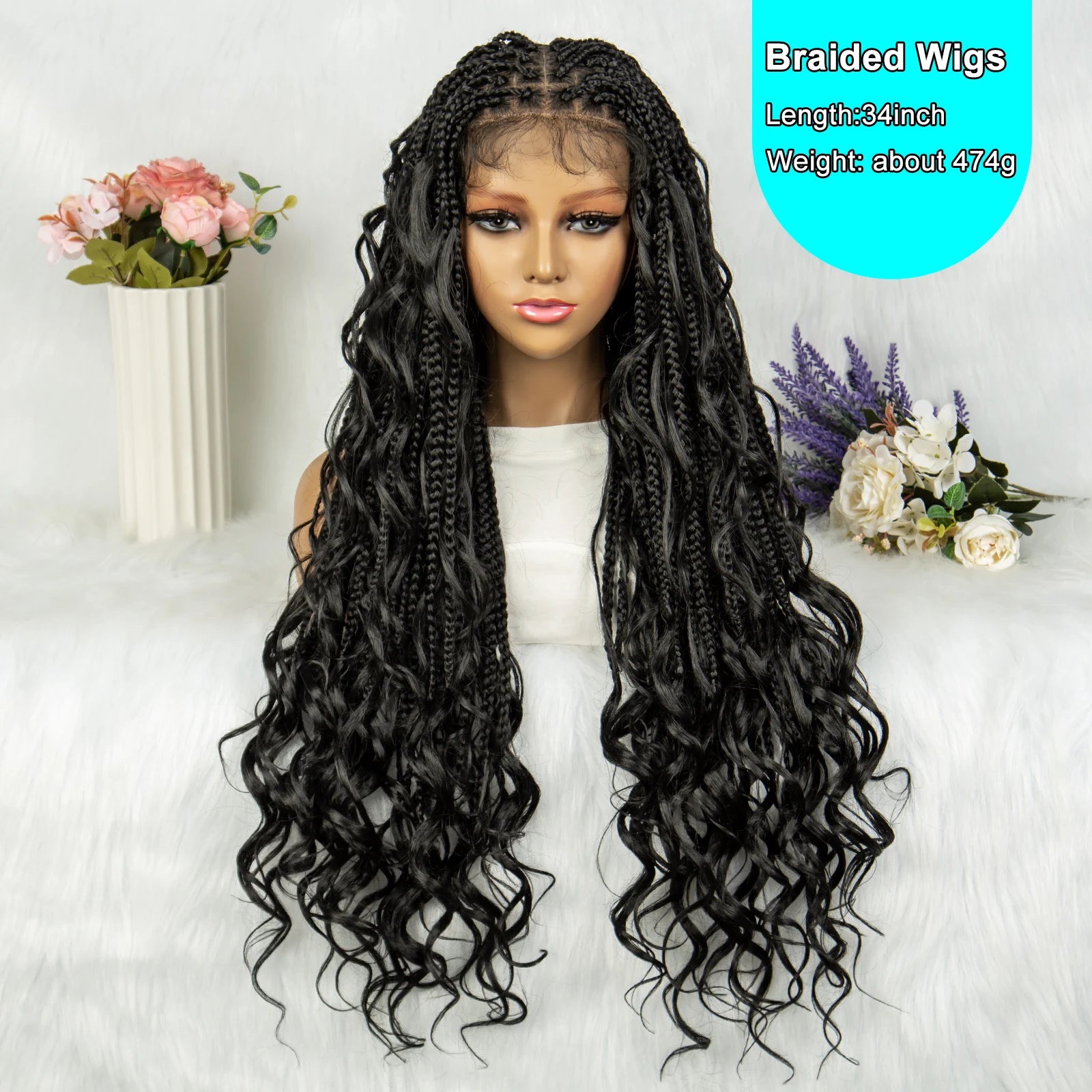 Knotless Box Braids & Dreadlocks Wig | Lace Front with Baby Hair Luxegan