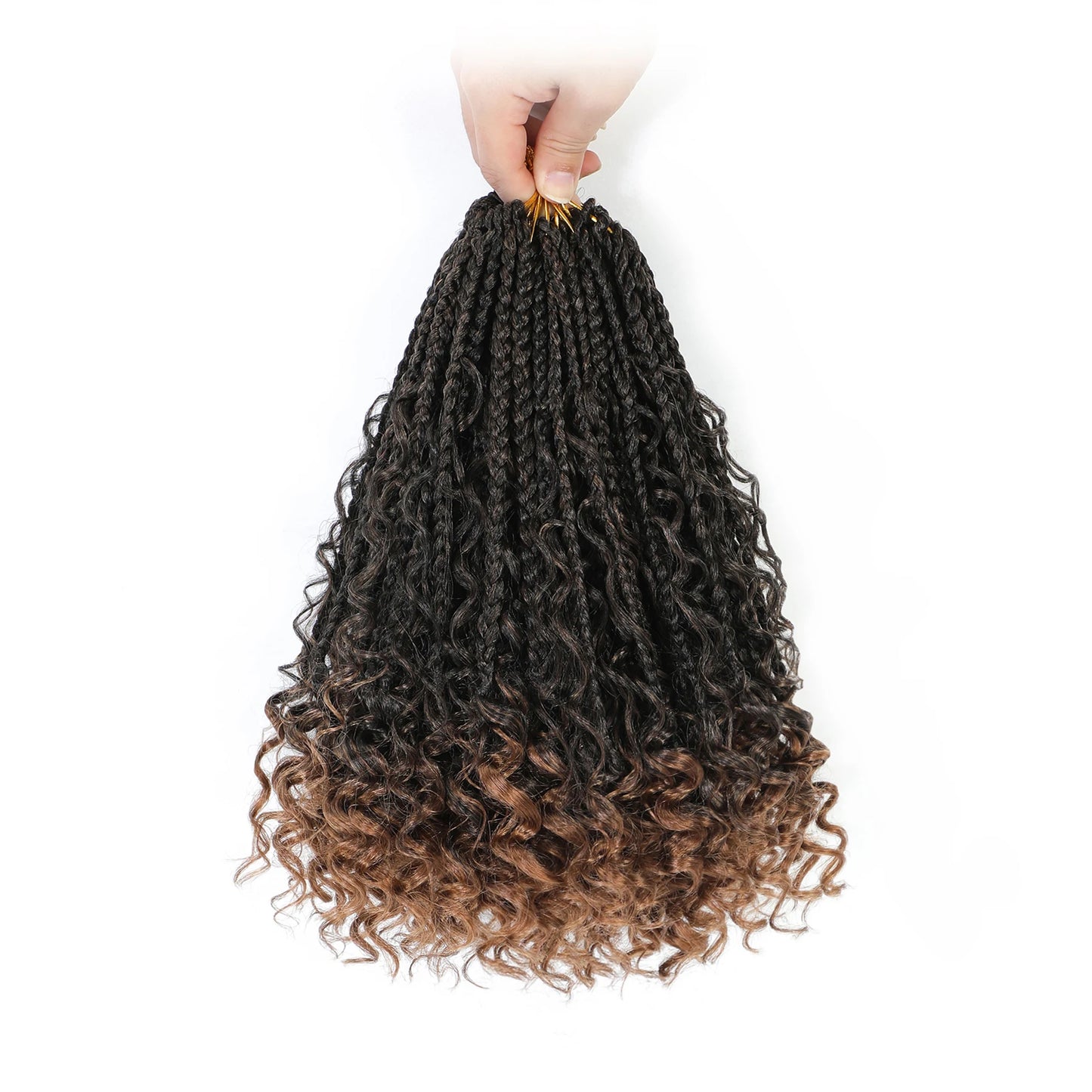 Goddess Box Braids Crochet Hair with Curly Ends | Synthetic Braids Luxegan