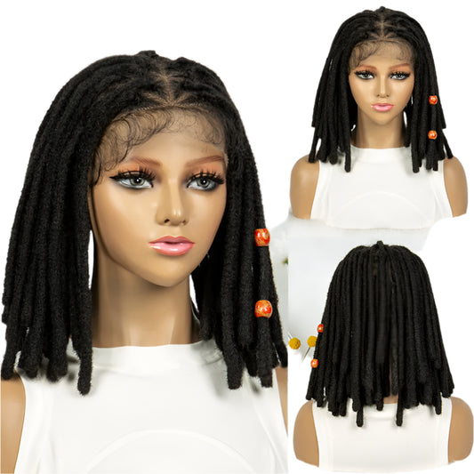 Short Locs Cornrow Braids Wig | Full Lace | Baby Hair | African Inspired Luxegan
