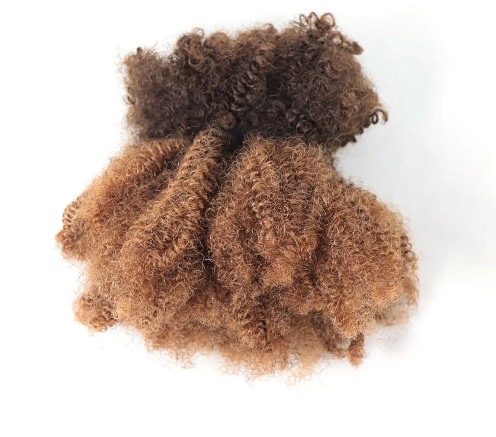 #30-#1-#30 Ombre Brown Afro Kinky Curly Bulk Human Hair | 50g Brazilian Crochet Braiding Hair Extensions (No Weft) Luxegan