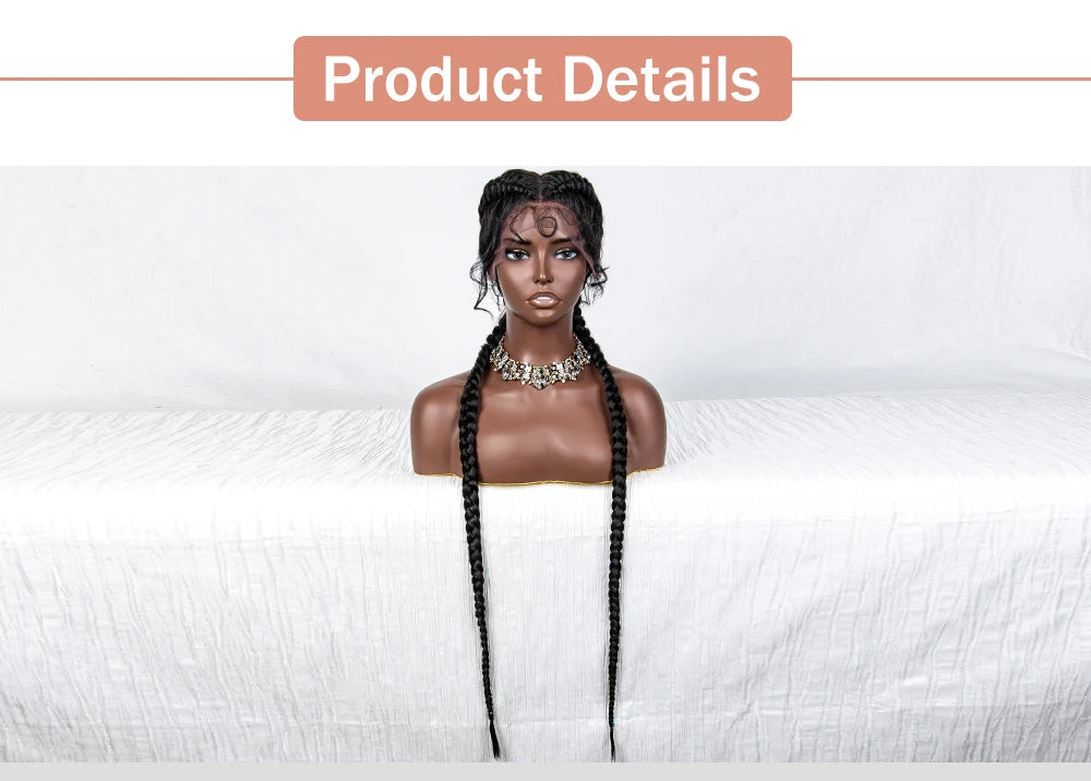 36" Twist Braided Wig | Lace Front | Natural Color | Clearance Sale Luxegan