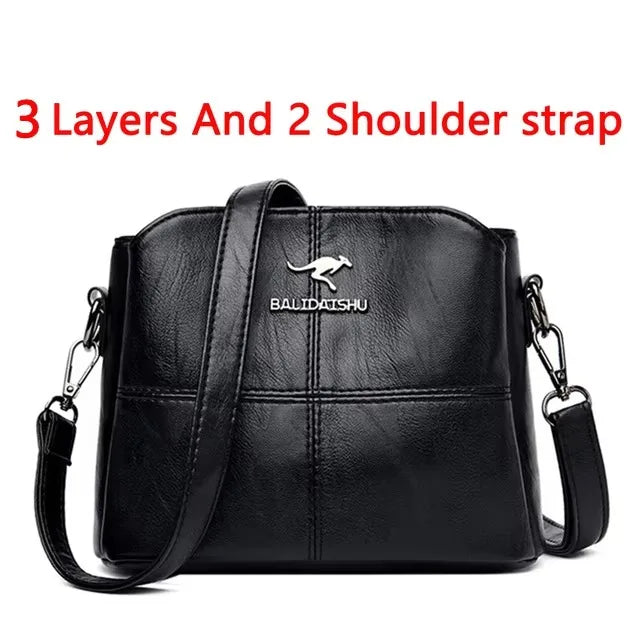 Genuine Soft PU Leather Handbags for Women | Vintage Shoulder Tote Bag & Large Capacity Purse