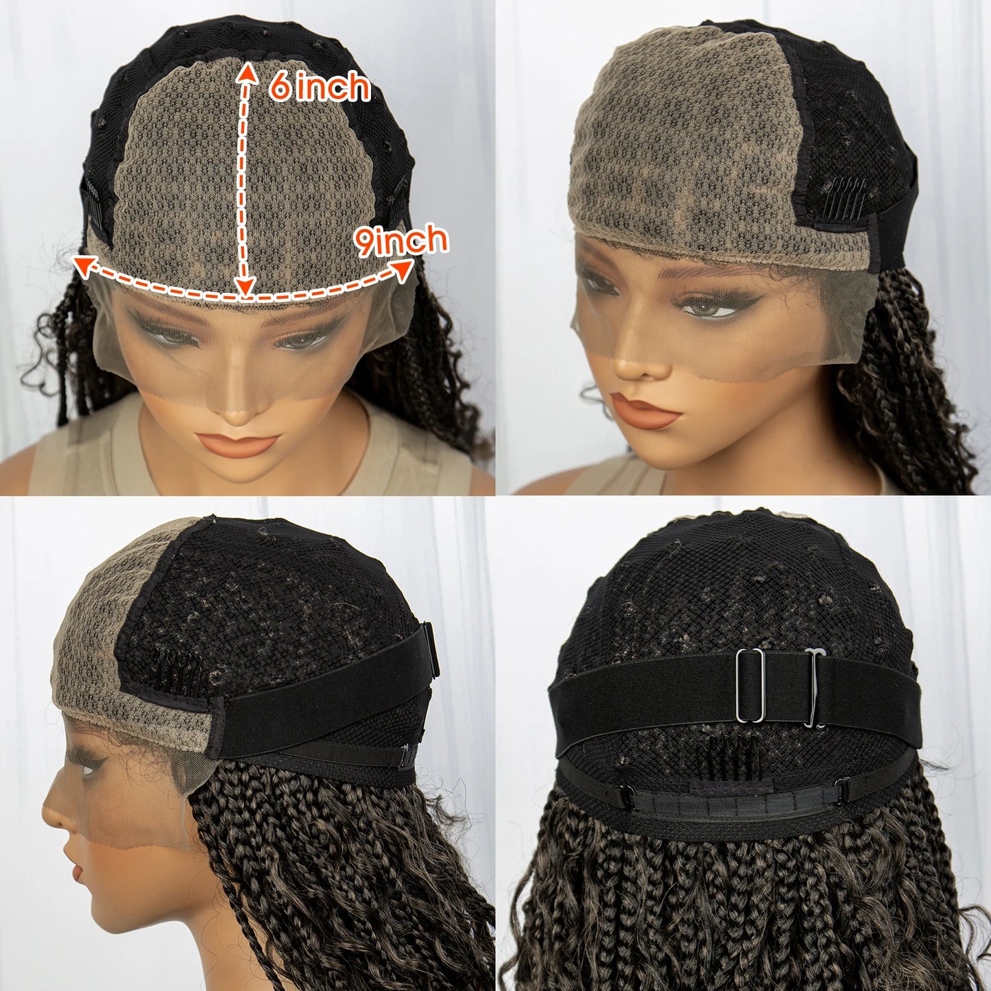 32" Boho Knotless Braided Wig | Bohemian Box Braids | Lace Front Wig with Baby Hair | Synthetic Hair