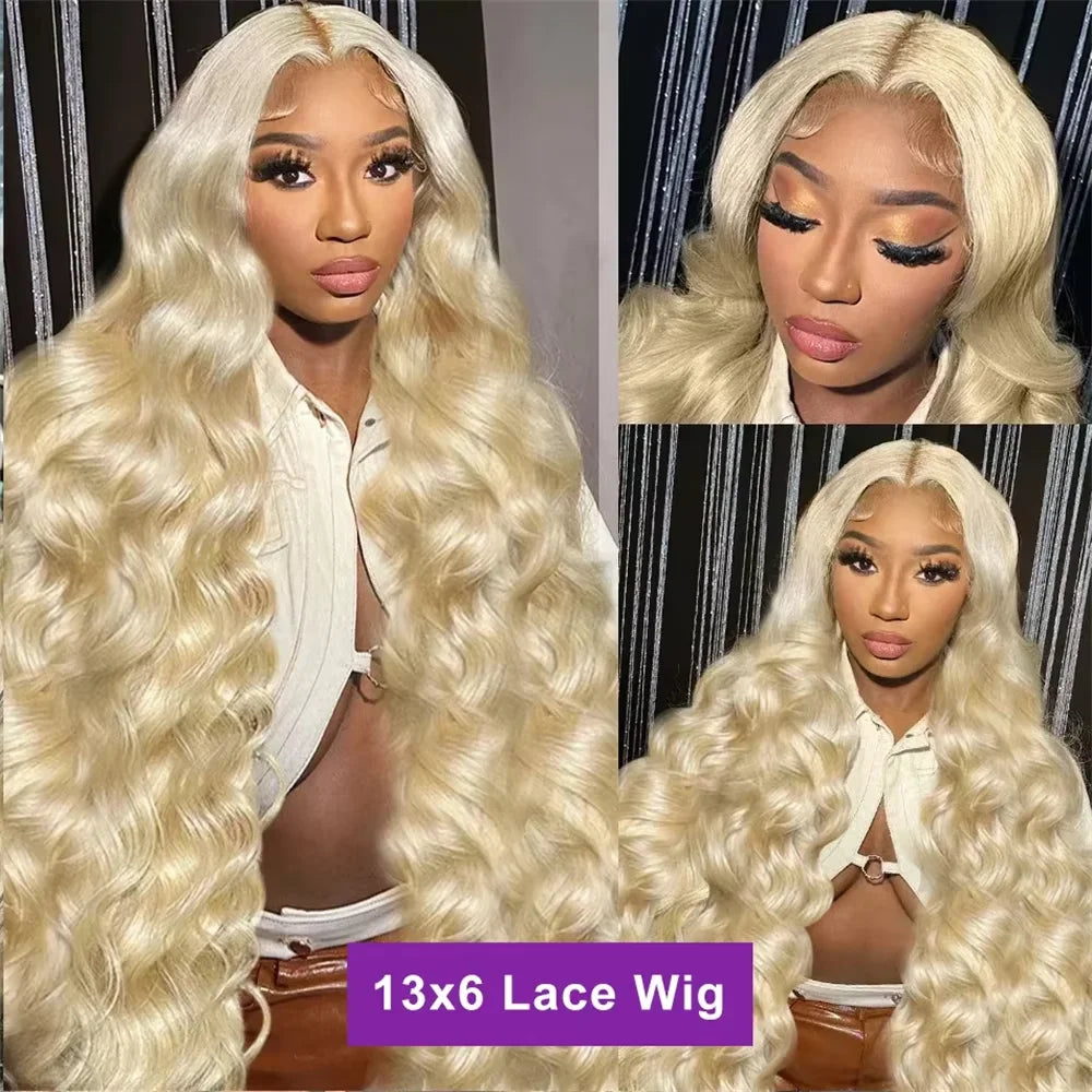 613 Blonde Body Wave Lace Front Wig | HD Transparent 13x4 / 13x6 Lace Frontal Human Hair Wig (Pre-Plucked for Black Women) Luxegan