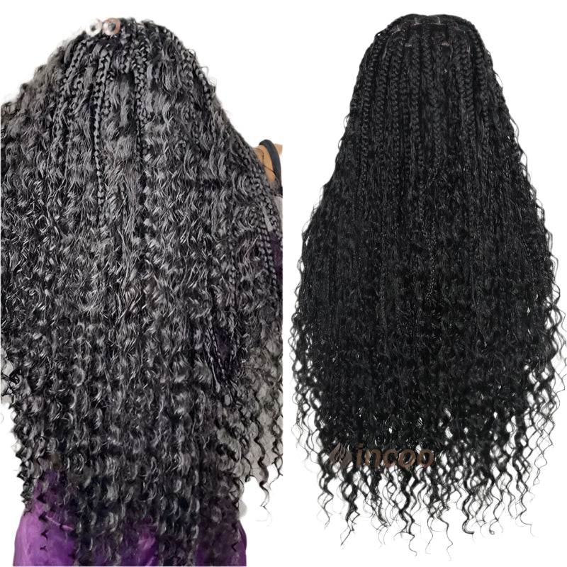 36" Ombre Goddess Locs Braids Wig | 360 Lace Front | Baby Hair | Bohemian Style Luxegan