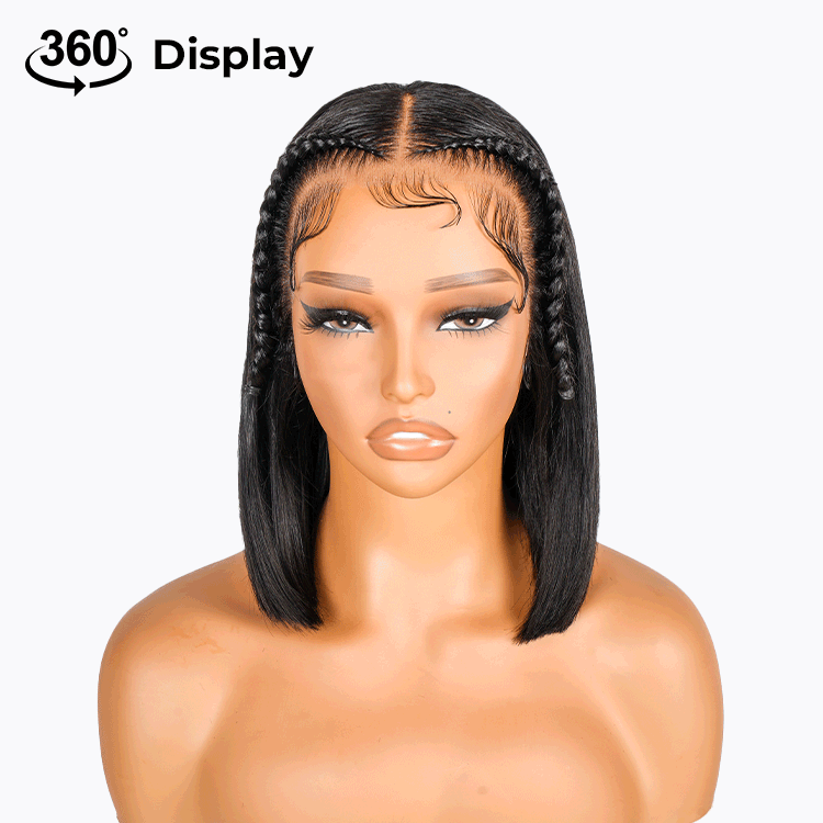 Pre-Styled Braided Bob Wig | 13x4 Lace Front | Remy Hair | Pre-Cut Lace Luxegan