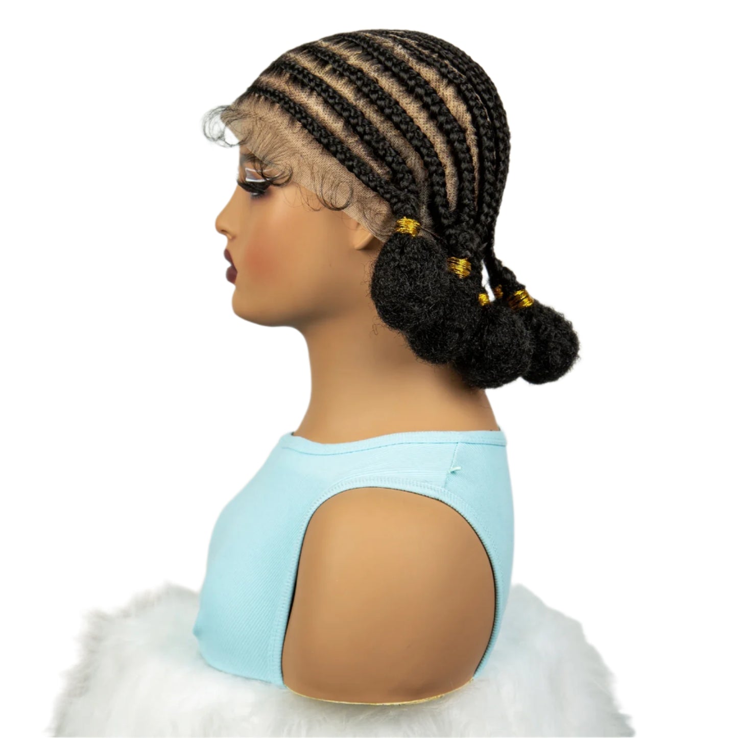 Cornrow Bantu Knotless Braids Wig | Handmade Full Lace | Baby Hair Luxegan