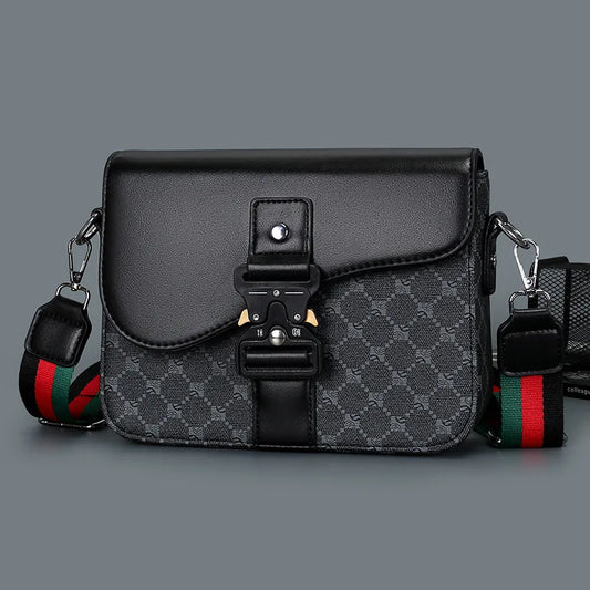 Luxury Plaid Crossbody Bag | Sophisticated "Buckle Flap" Silhouette | High-End Unisex Business Sling Bag | "Dignified" High-Performance Waterproof Essential for Radiant Versatile Styling Luxegan