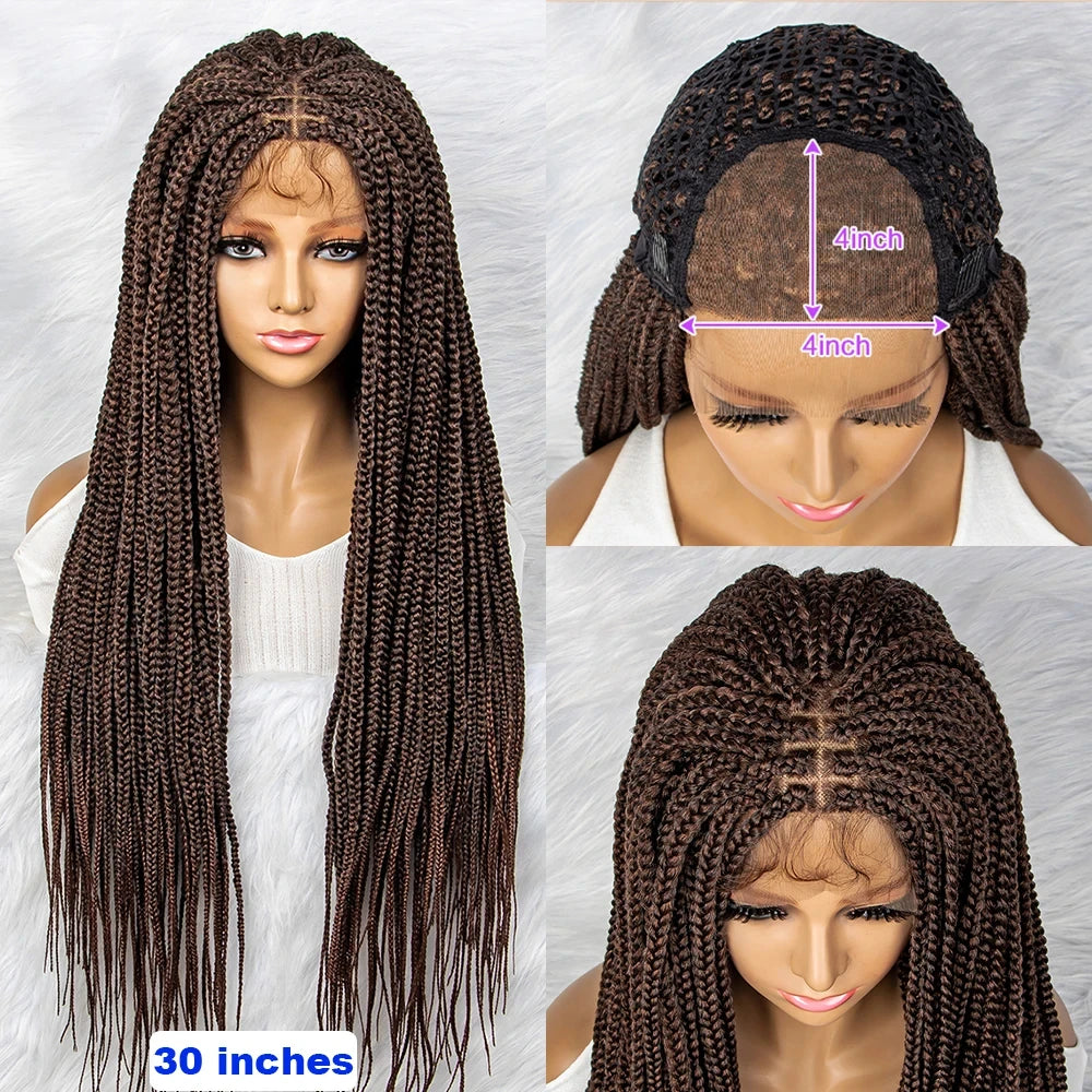 30" Box Braids Wig | 4x4 Lace Front | Braiding Hair Luxegan