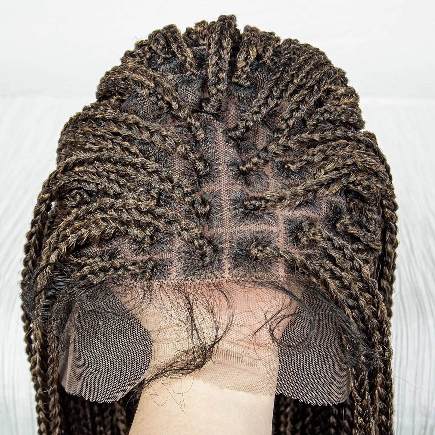 36" Water Wave Braided Wig | Lace Front | Baby Hair | Long Braids Luxegan