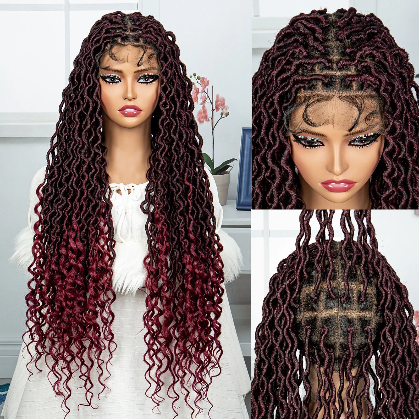 Goddess Locs & Passion Twist Braids Wig | Full Lace | Knotless | Boho Style Luxegan