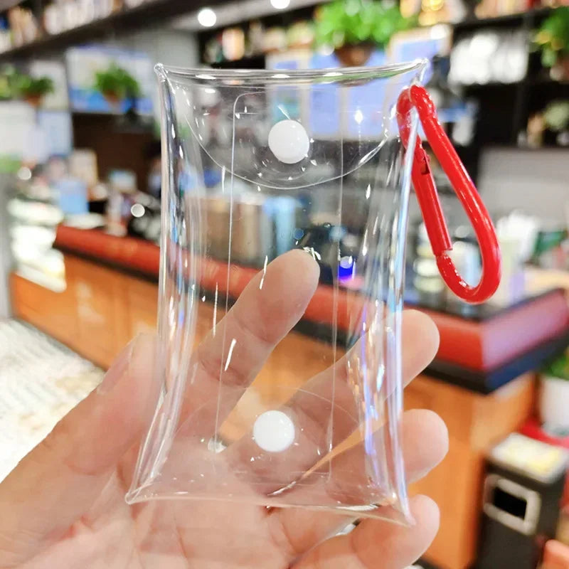 Small Transparent PVC Clear Coin Purse | Mini Female Wallet Pouch for Key, Lipstick & Earphone Storage (Unisex) Luxegan