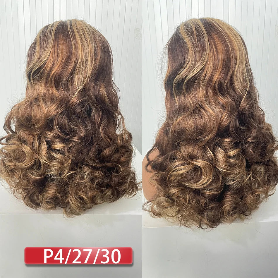 100% Human Hair | Highlight | Ombre | Double Drawn | Brazilian | Remy | Bouncy Body Wave | Full Fumi | Bouncy Weave | Wavy Hair Lace Wigs