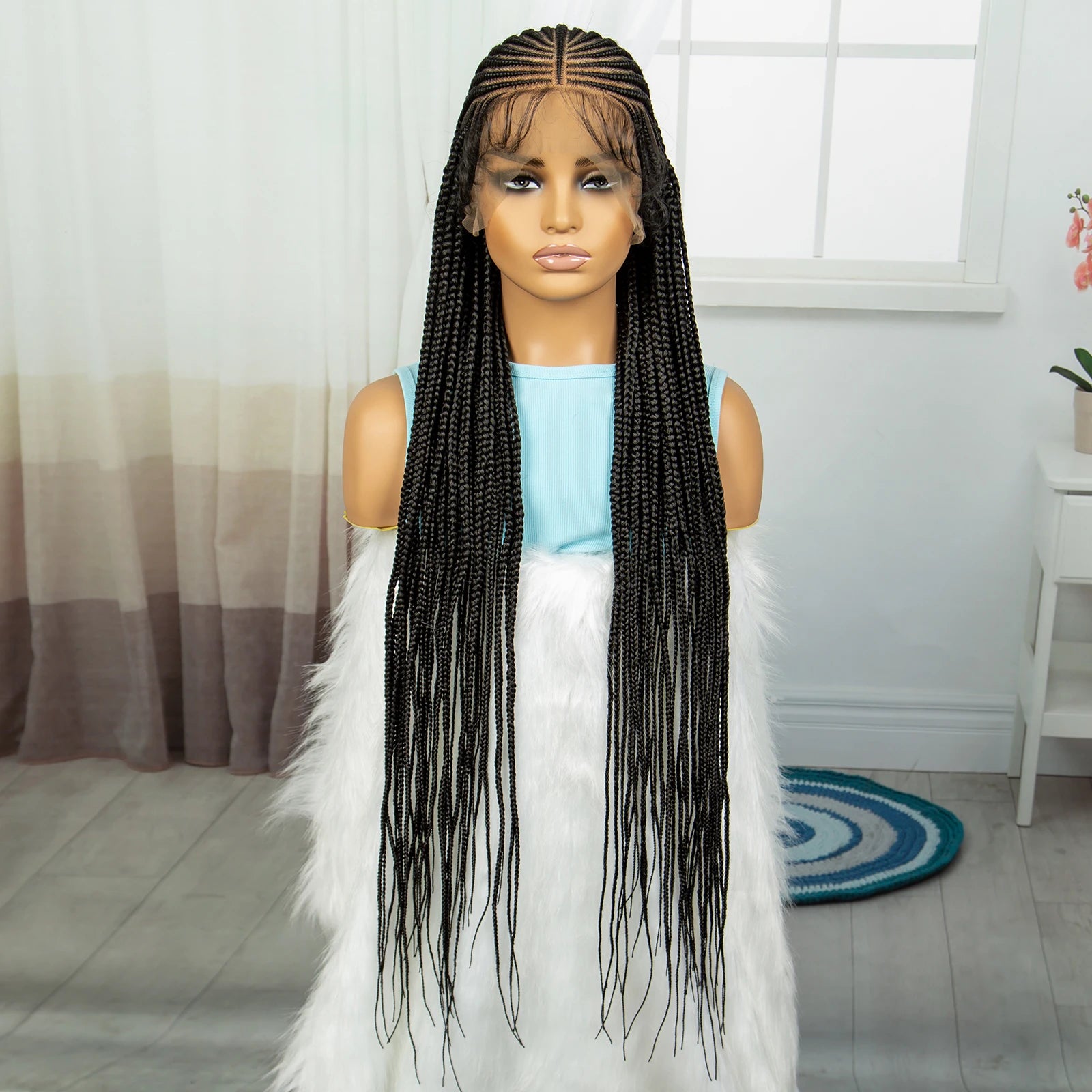 Cornrow Knotless Box Braids Wig | Full Lace Frontal | Baby Hair Luxegan