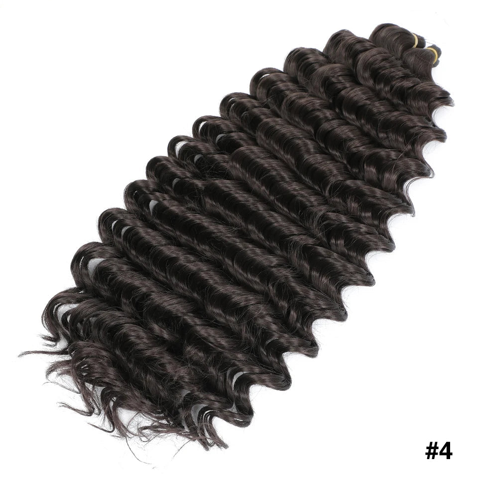 Deep Wave Crochet Braiding Hair 24in | 50 Strands 110g | 16 Colors | Water Wave Twist Luxegan