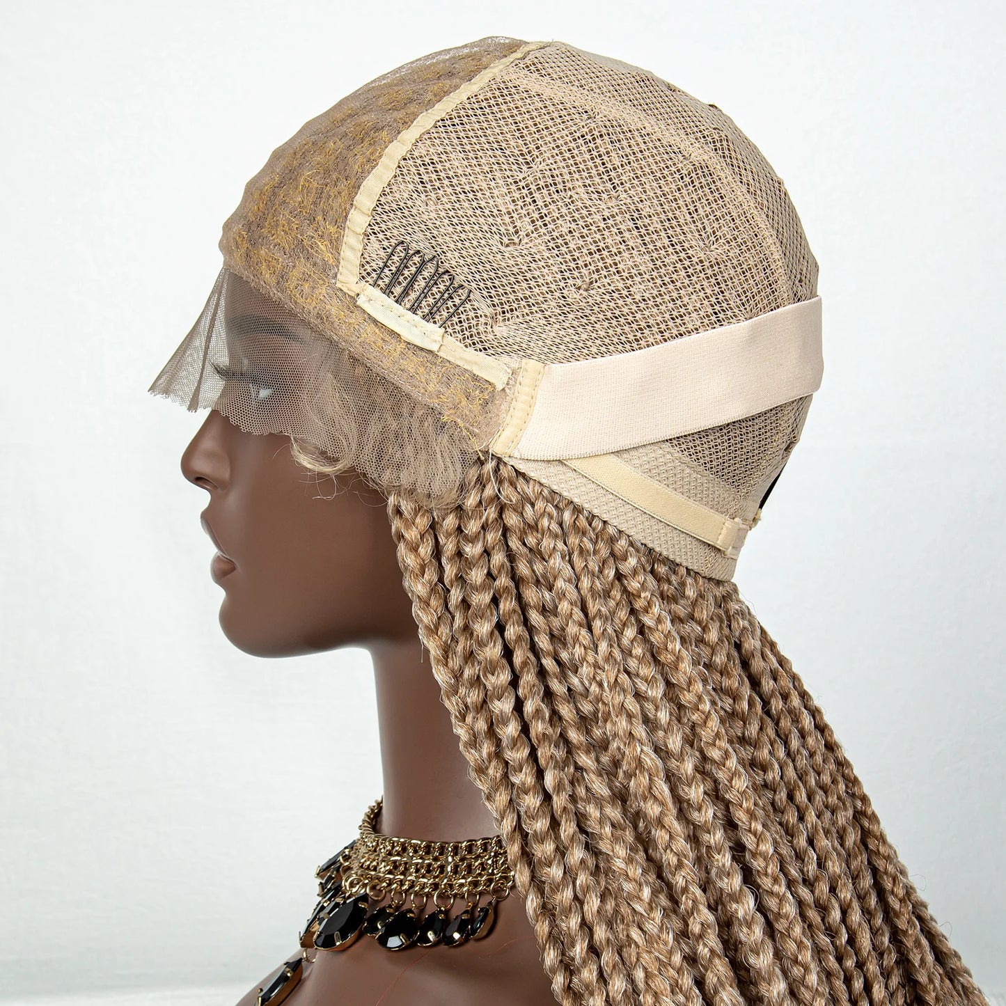 36" 613 Blonde Braided Wig | Lace Front | Baby Hair | Colored Braids Luxegan