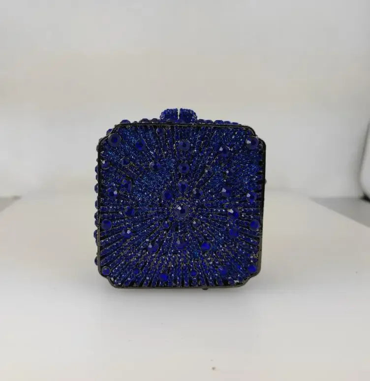 Crystal Women’s Evening Clutch | Wedding Bridal Rhinestone Minaudiere Box | Luxury Hollow-Out Diamond Party Handbag | Elegant Petite Gala Dinner & Banquet Purse Luxegan