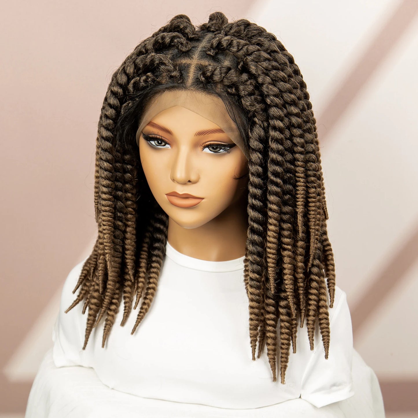 Twisted Braided Wig | Bob Twist Crochet Wig | Full Lace Braided Wig for Black Women | Kanekalon Hair