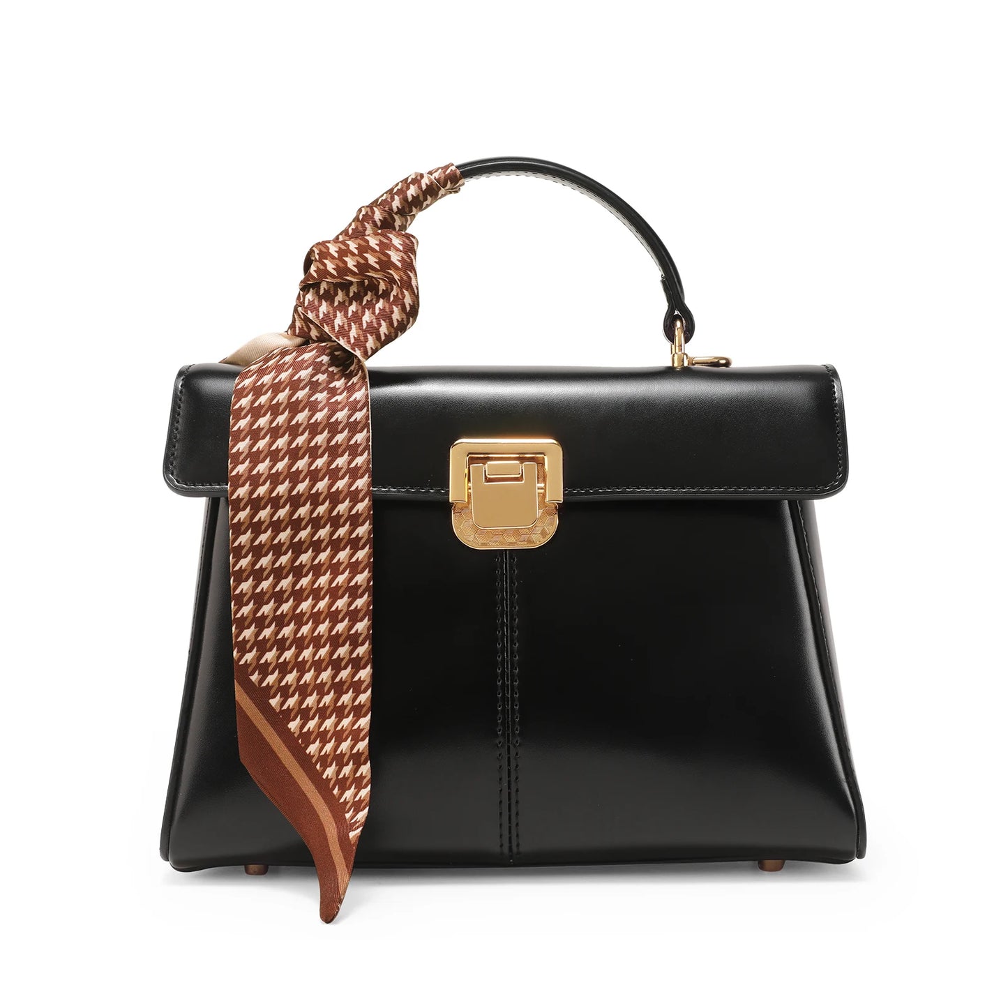 Genuine Leather Women's Bag Luxury Branded Women's Handbag | Fashionable and Versatile Crossbody Bag With Scarf Decor Luxegan