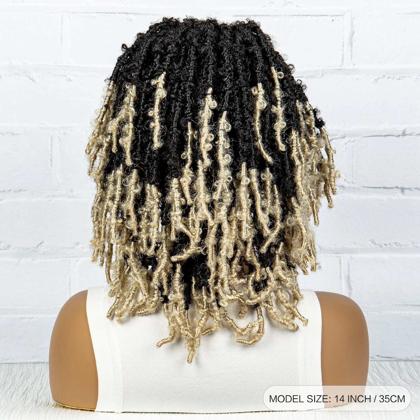 Burgundy Short Faux Locs Wig | Knotless Braids | Synthetic Lace Front | With Baby Hair | For Women