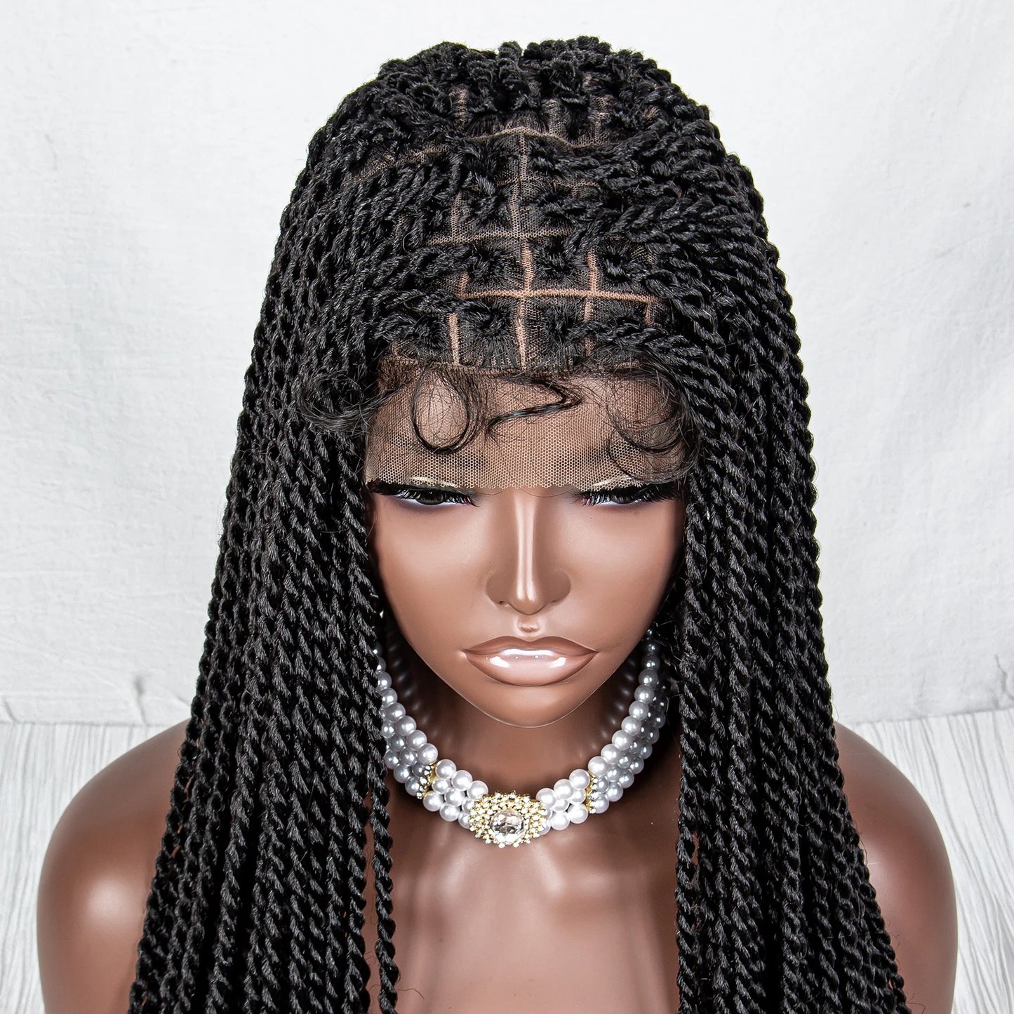 40" Long Straight Braided Wig | Full Lace | Baby Hair | Colored Braids Luxegan